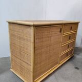 Dal Vera rattan and bamboo sideboard