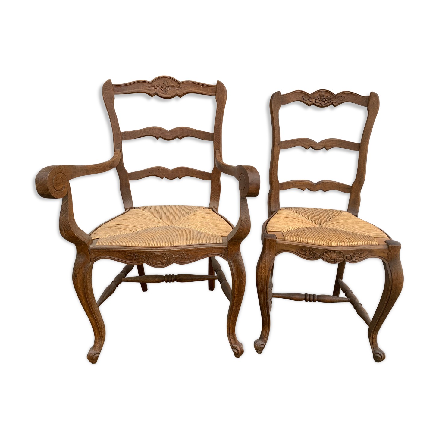 Pair Chair and Straw Chair