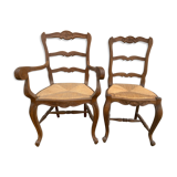 Pair Chair and Straw Chair