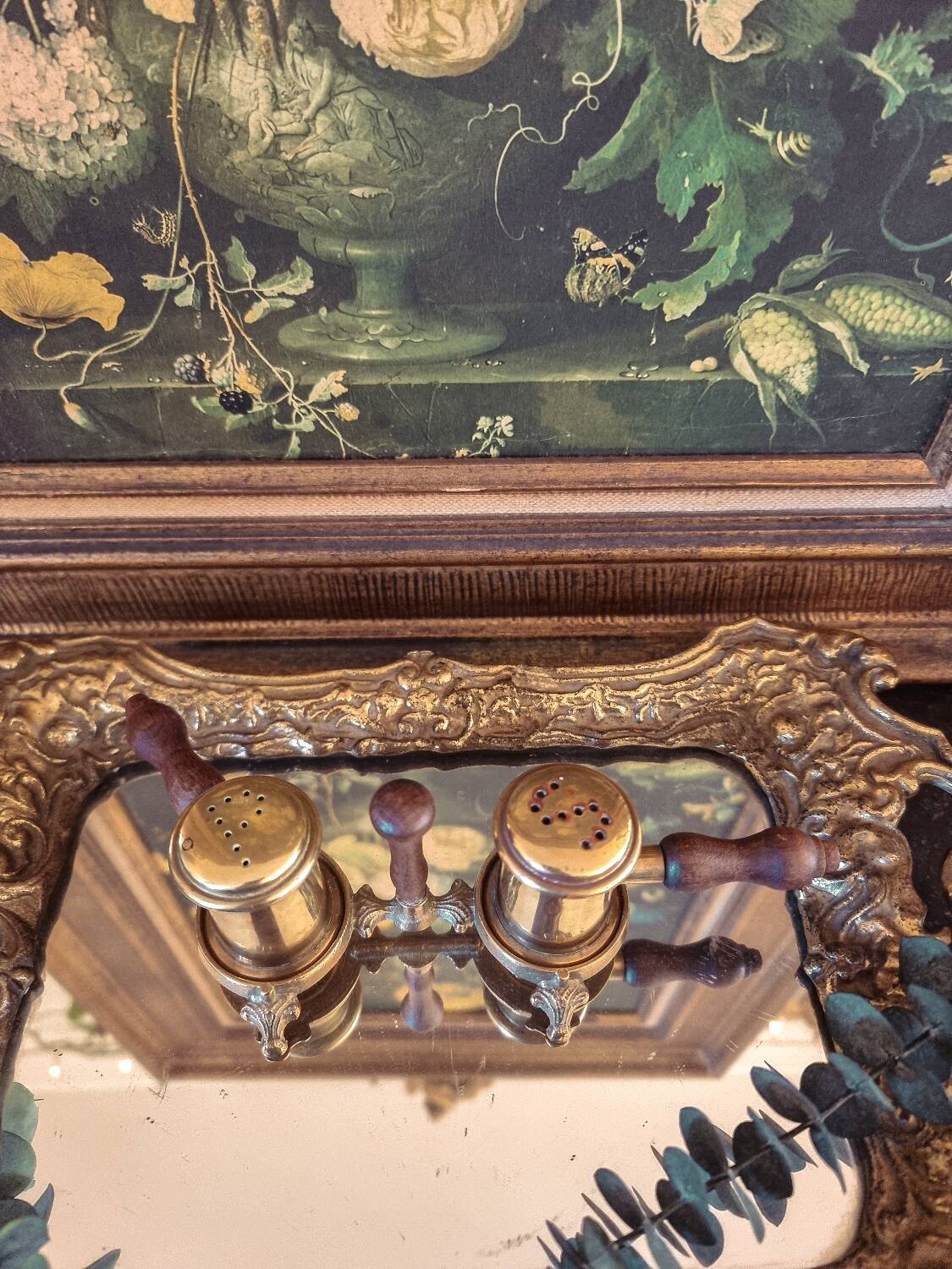 Brass salt and pepper shakers