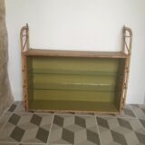 Wall shelf wood and rattan