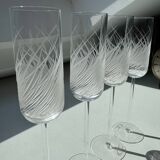 Set of 4 Engraved Champagne Flutes Salviati