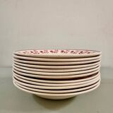Set of 12 deep plates in Badonviller earthenware