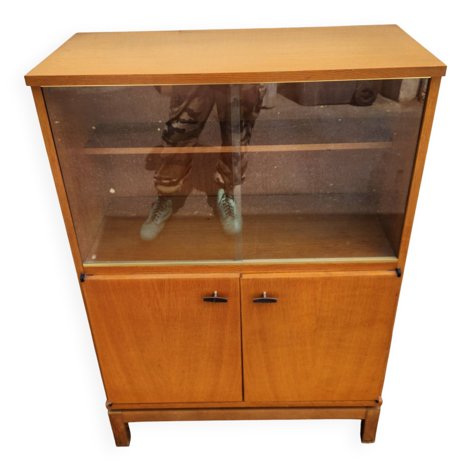 Glass-fronted buffet design by Marcel Gascoin, Alvéole Edition, 1950s.