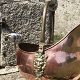 Coal bucket or charcoal of copper and brass