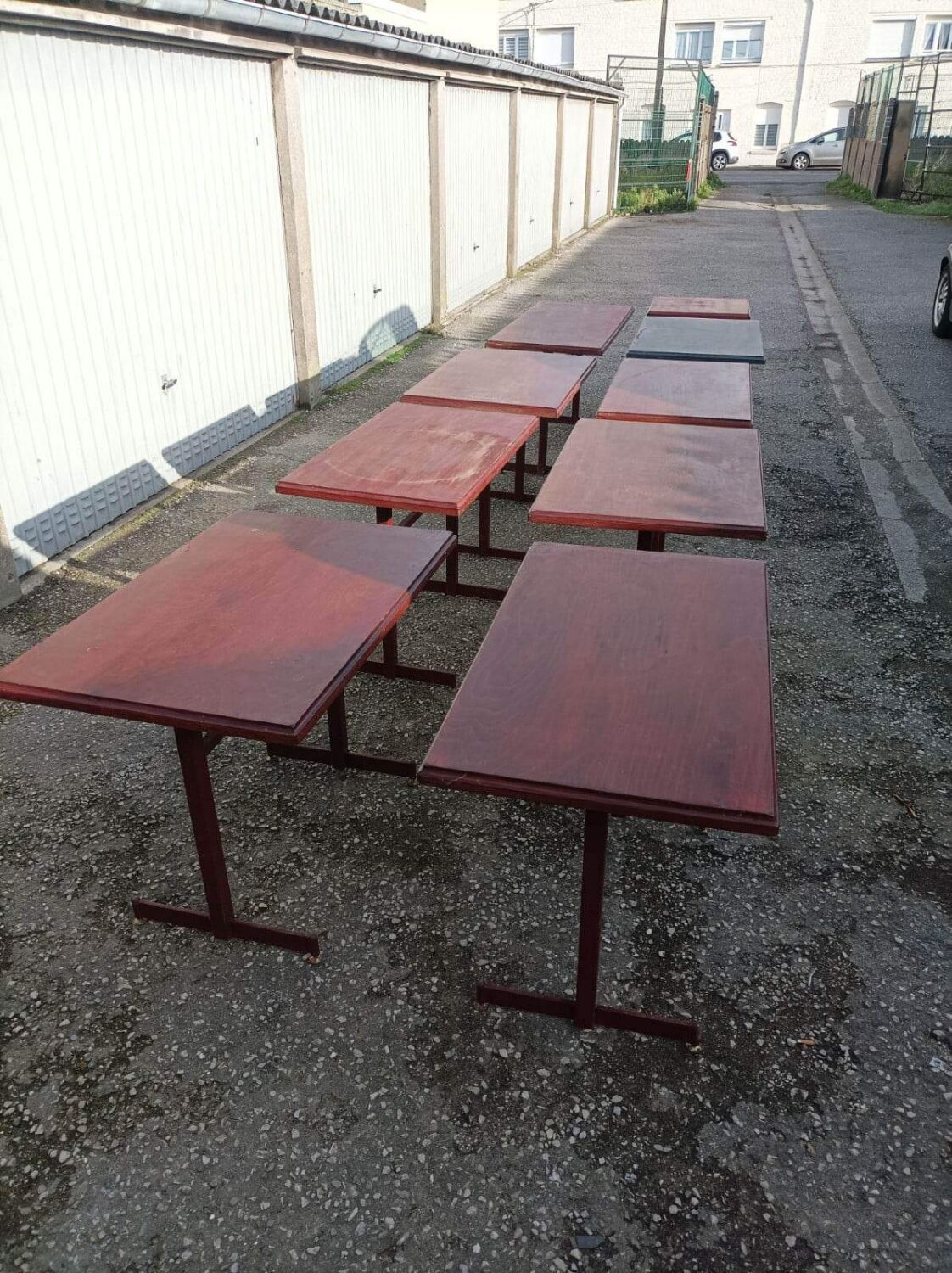 Bistro lot 9 tables and 16 chairs mahieu Jule bry