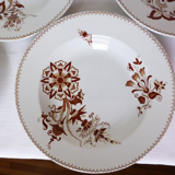 Set of 4 vintage Sarreguemines Danish porcelain soup plates