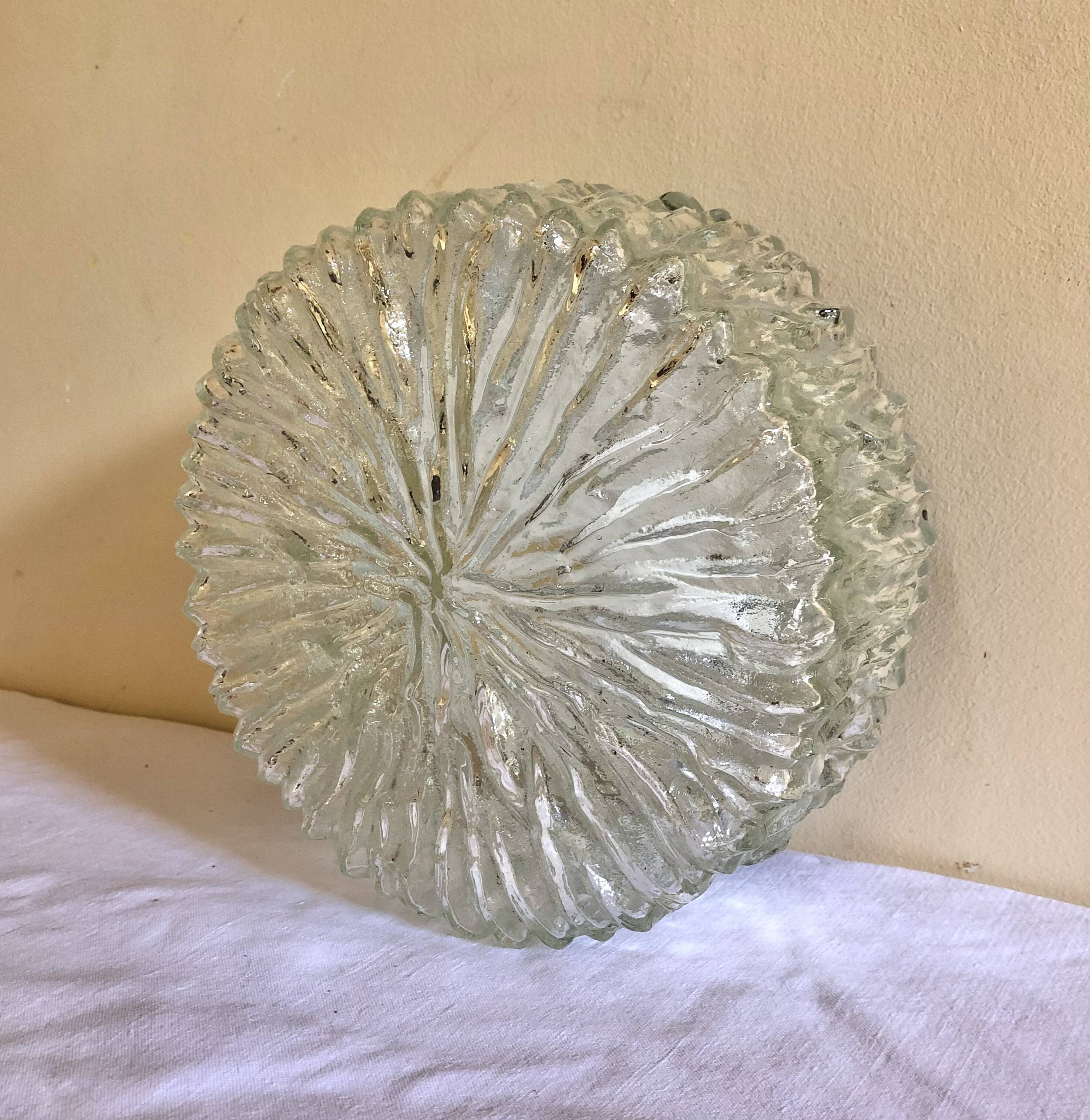 Wall lamp in vintage molded glass ceiling lamp