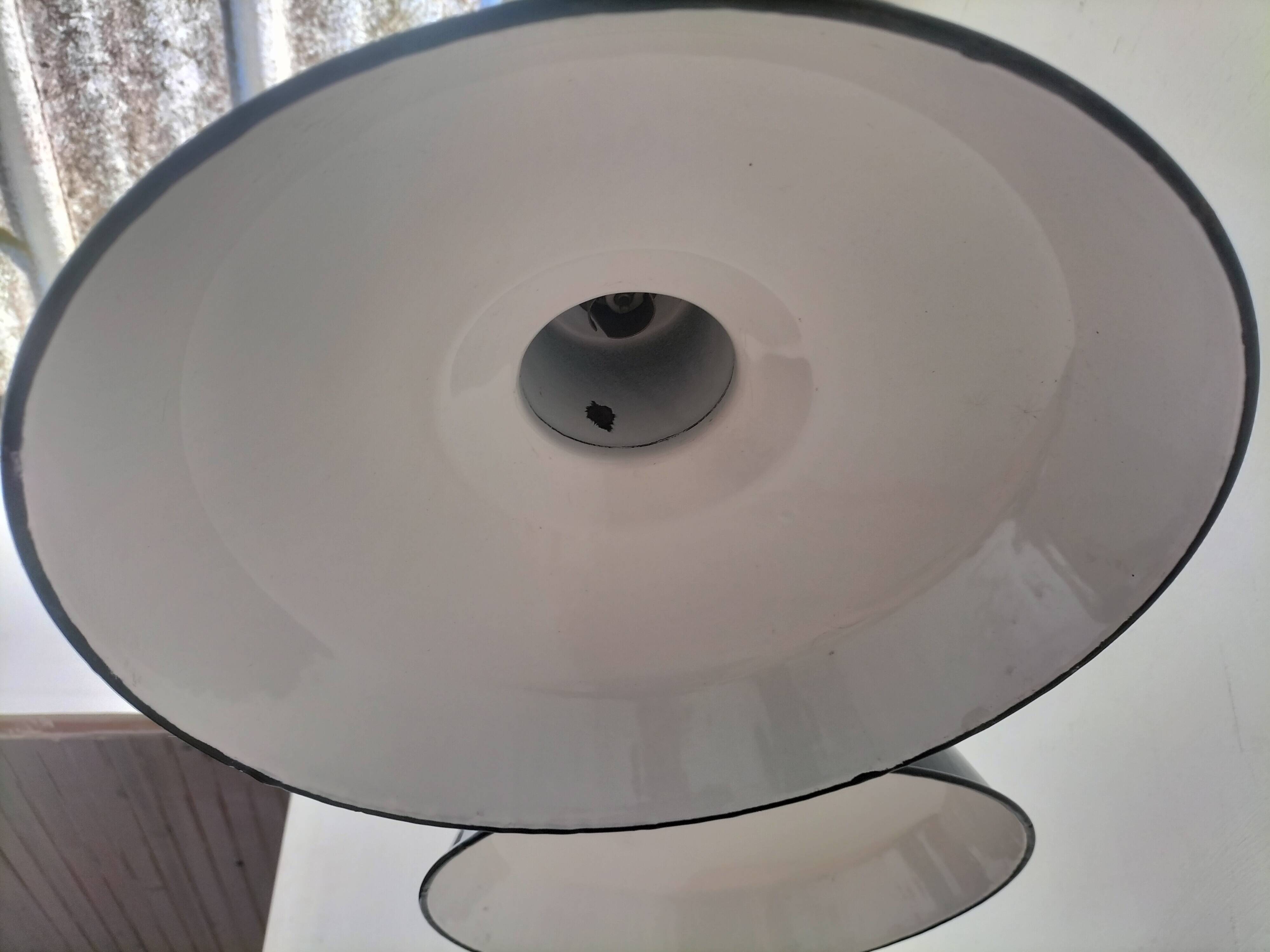 Enameled sheet metal pendant lights