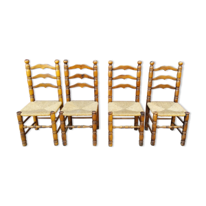 4 Chaises paillées