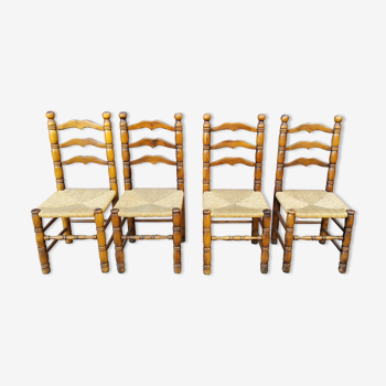 4 straw chairs