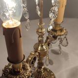 Classic bronze and crystal sconces. France 1950s.
