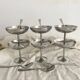 Stainless steel ice cream cups on foot with spoons