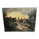 Landscape painting of a village by Luigi Lombardi (1853-1940)