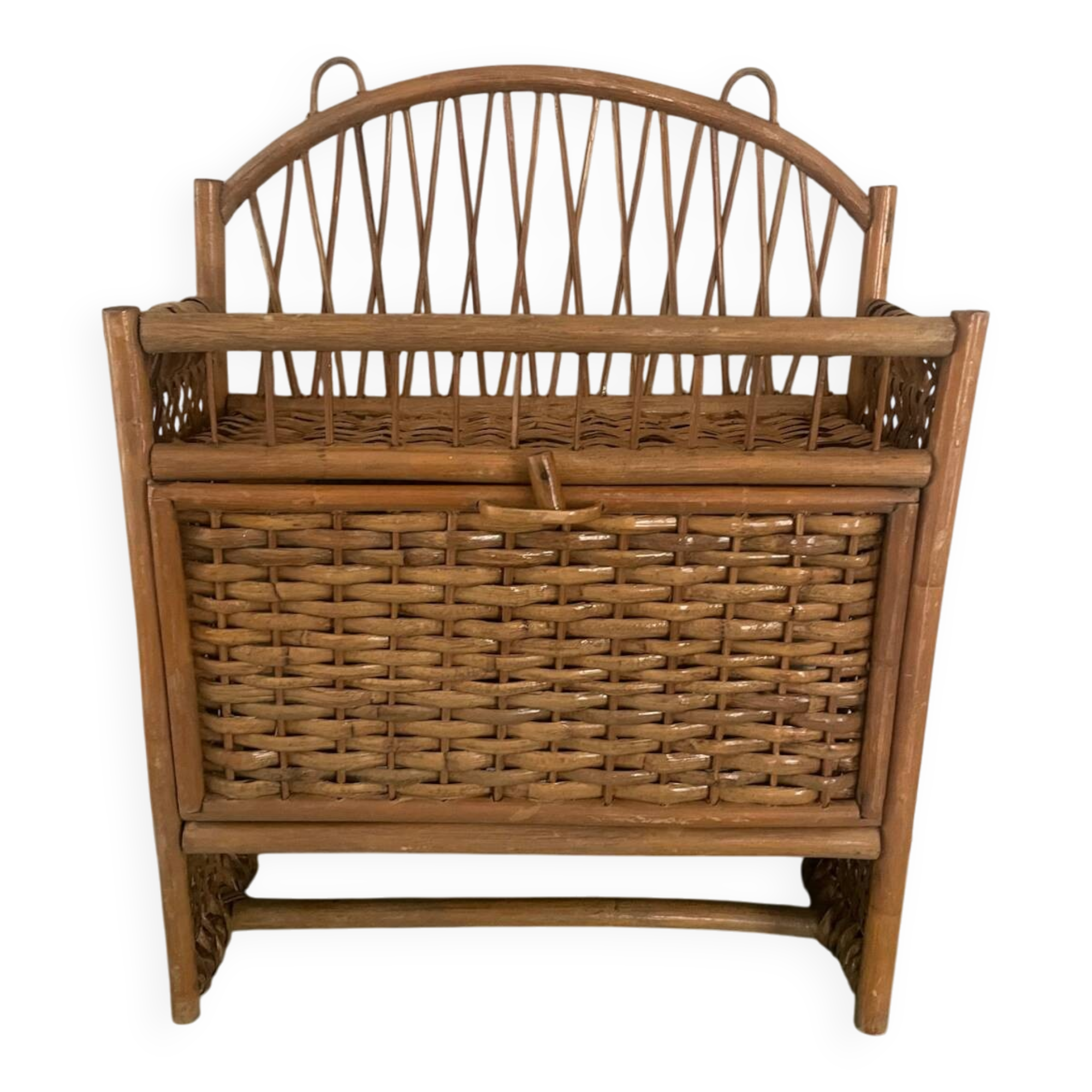 Vintage rattan wall shelf