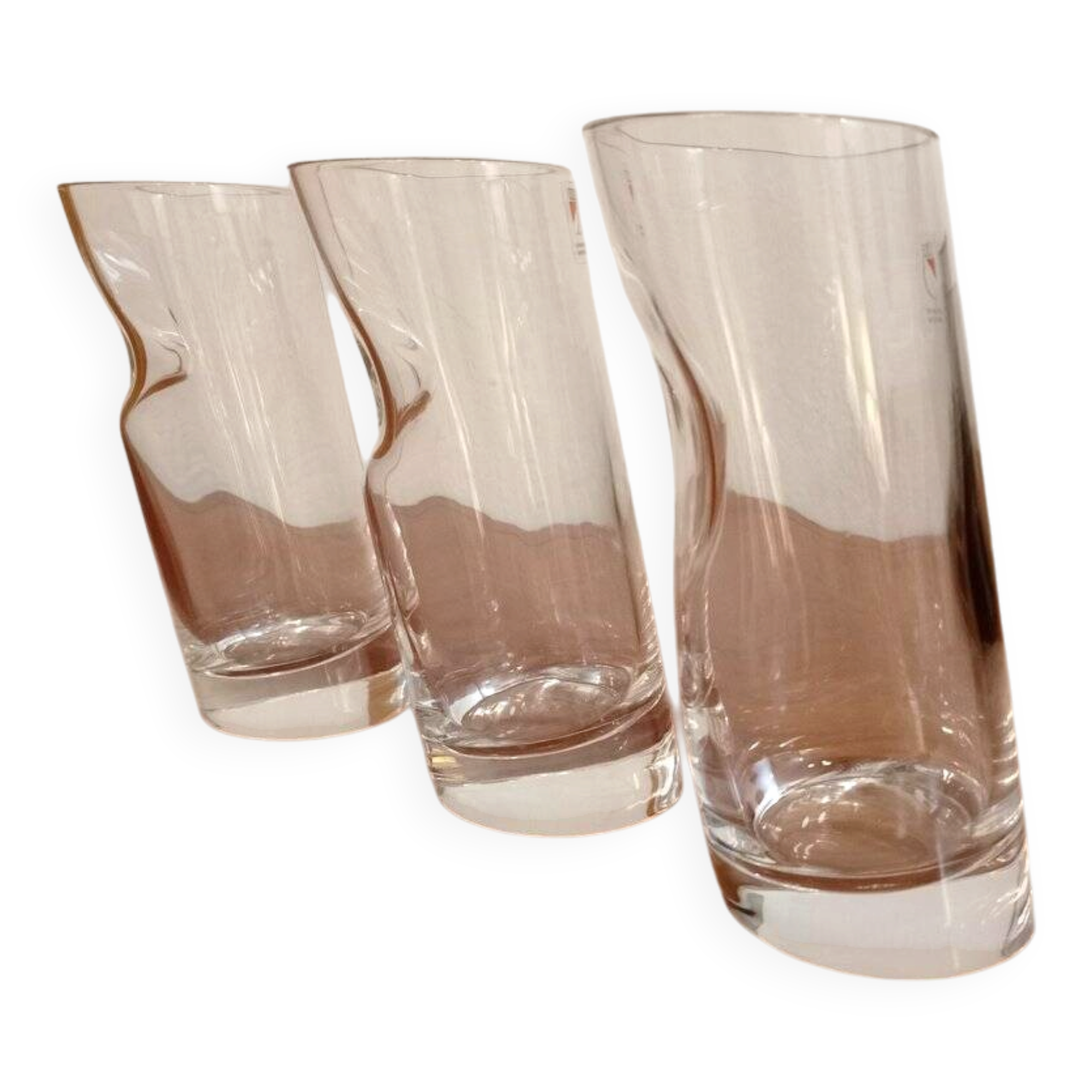 Ice Stopper glasses by Angelo Mangiarotti for Cristallerie Colle, 1980s, set of 3