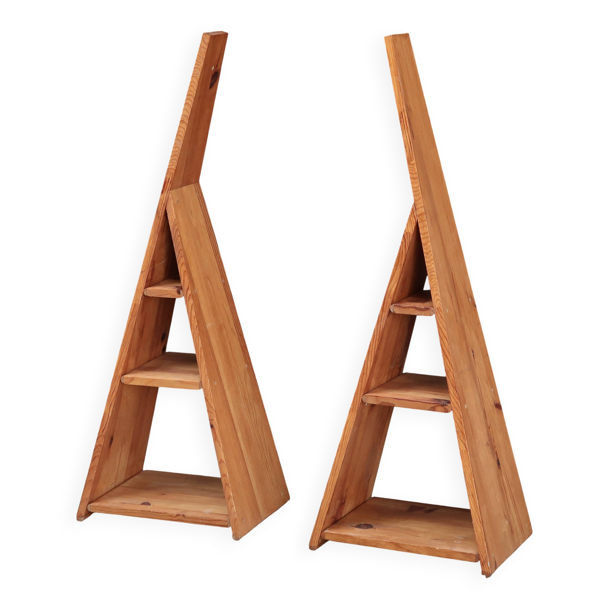 Etagère bibliothèque ou chevet en bois de pin, années 70