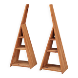 Etagère bibliothèque ou chevet en bois de pin, années 70