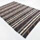 7x10 Black & Cream Large Vintage Kilim Rug, 204x300Cm