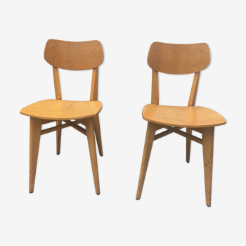 Pair of vintage beech chairs