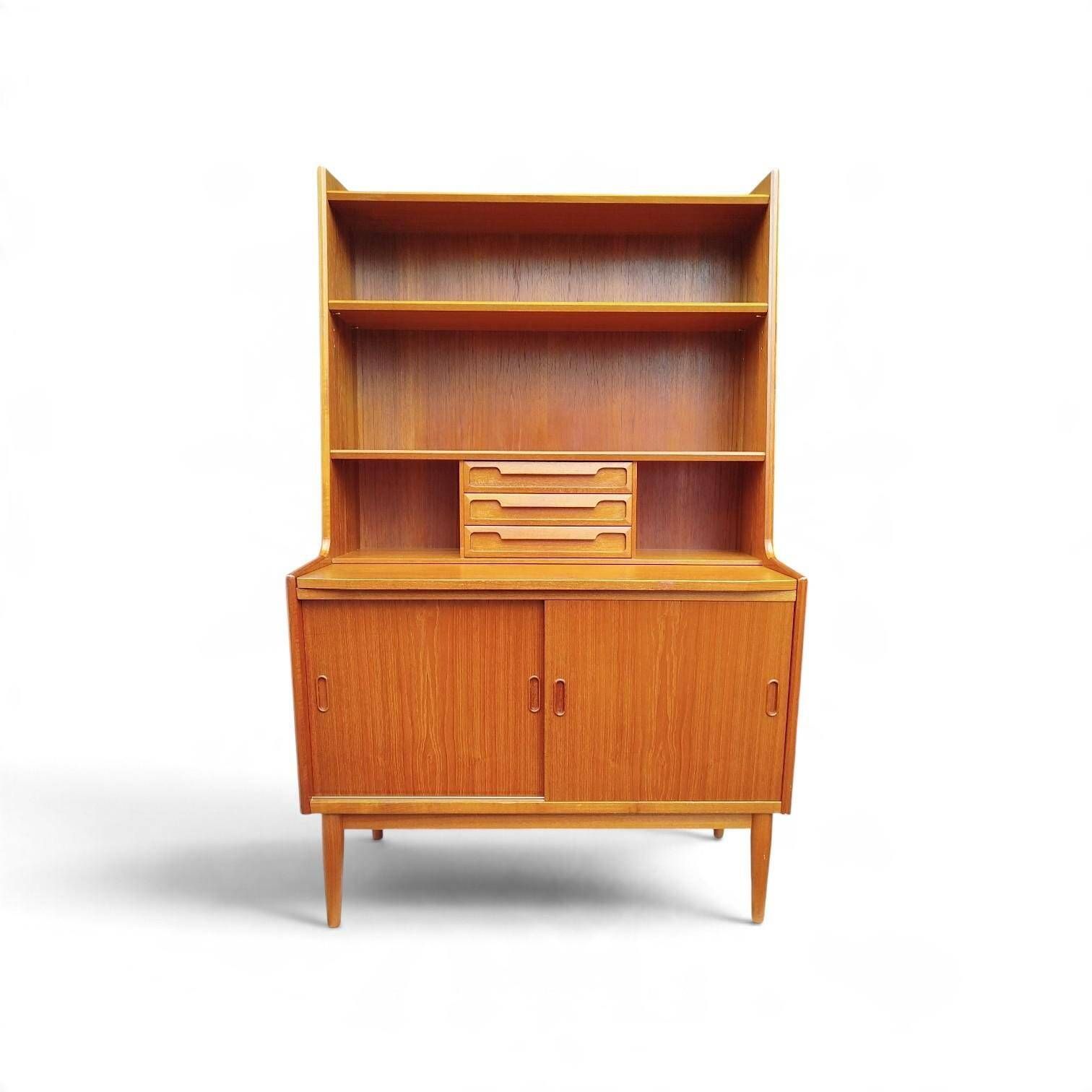 Danish teak secretary bureau with bookcase, Larsens Møbler, 1960s