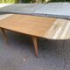Scandinavian extendable dining table stripped in raw teak 1960 certified NF