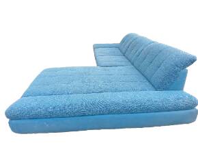Corner sofa, vintage sofa, light blue sofa