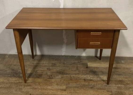 Scandinavian teak desk from the 1960s, length 110 cm