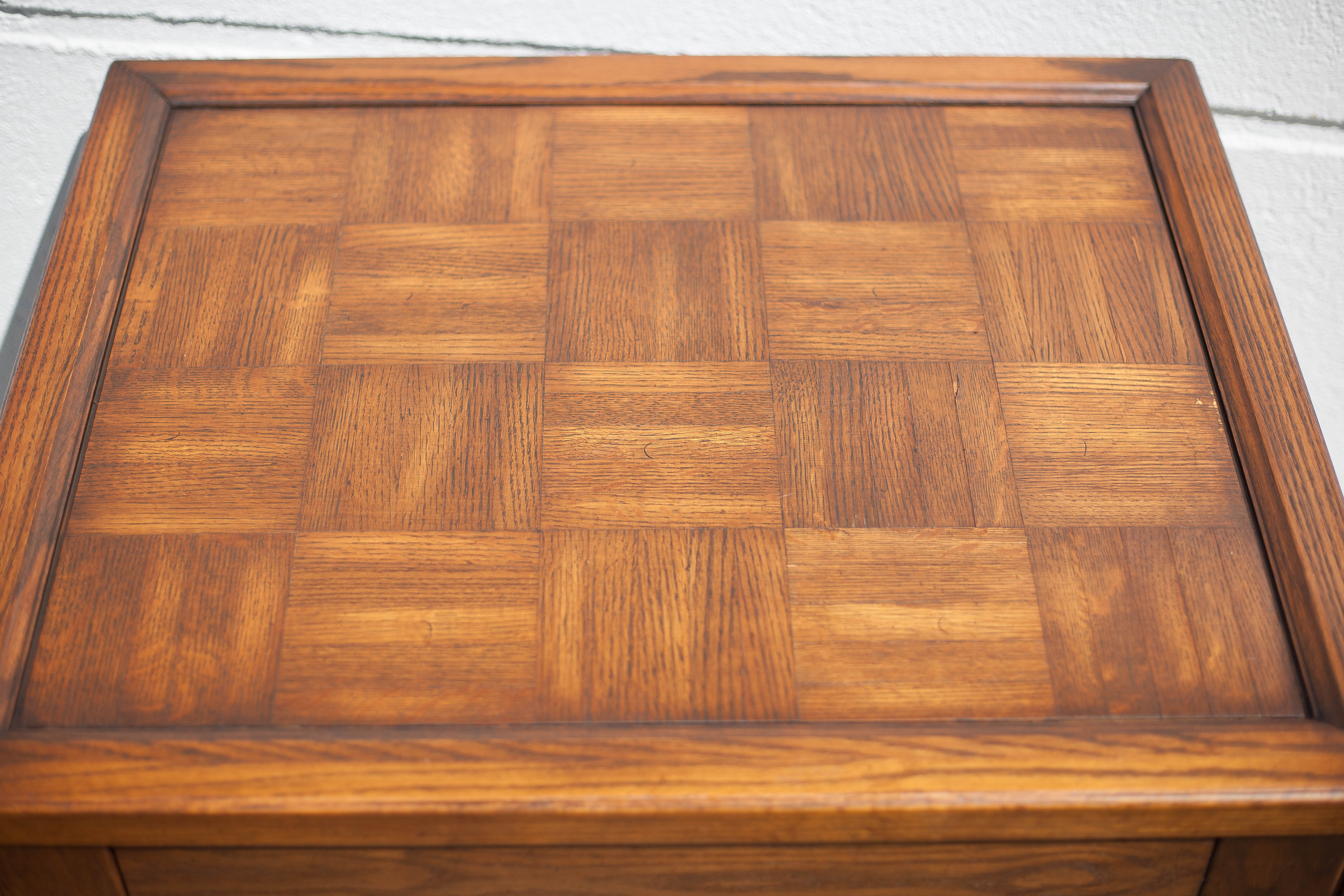 Coffee table wood top parquet