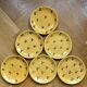 Hand painted yellow peach pattern plates - portugal