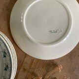 Set of 6 old flat plates, Alexandra iron earth model