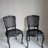 Paire de chaises cannées