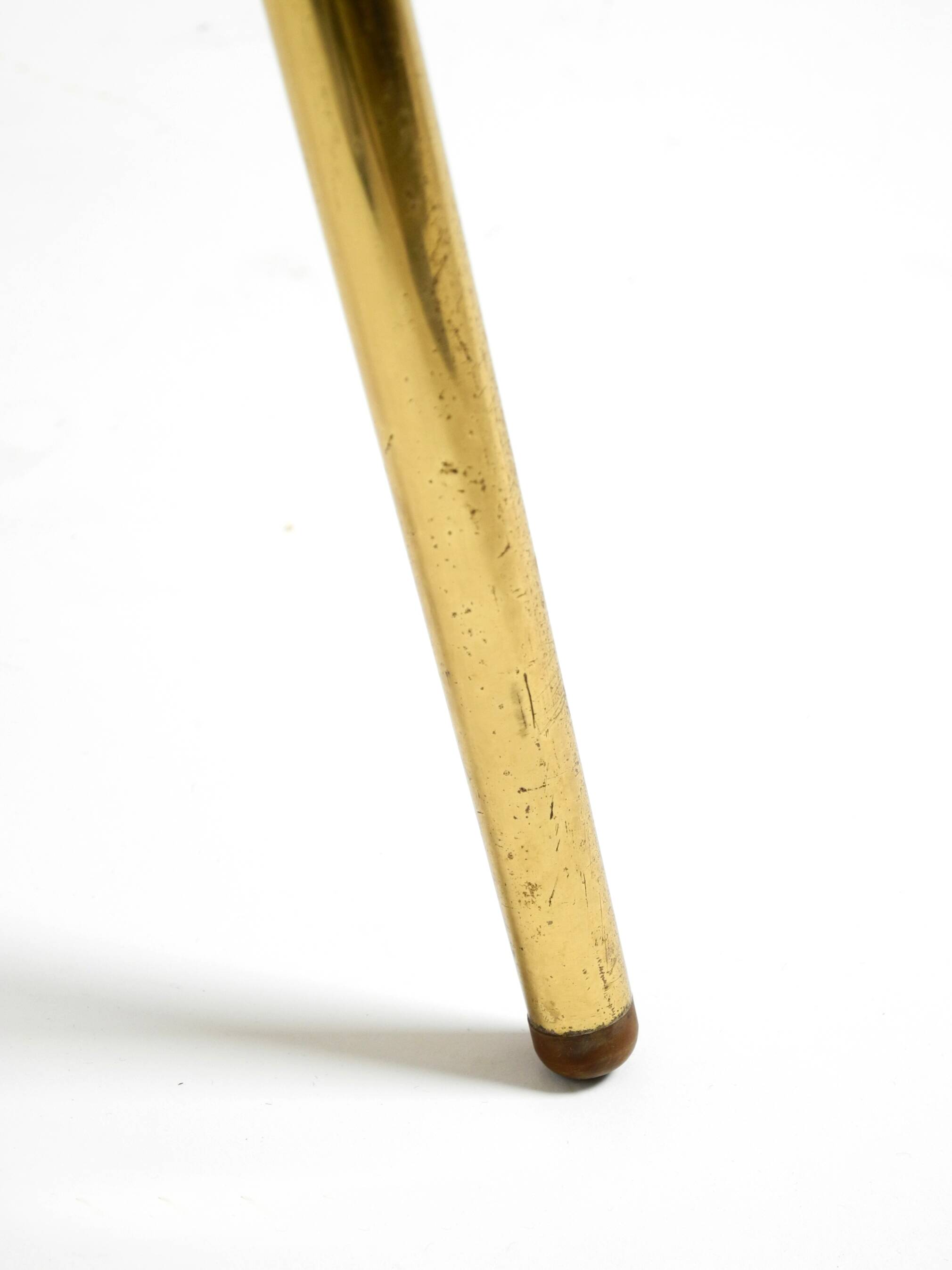 Beautiful Mid Century Modern brass side table with mosaic surface by Münche