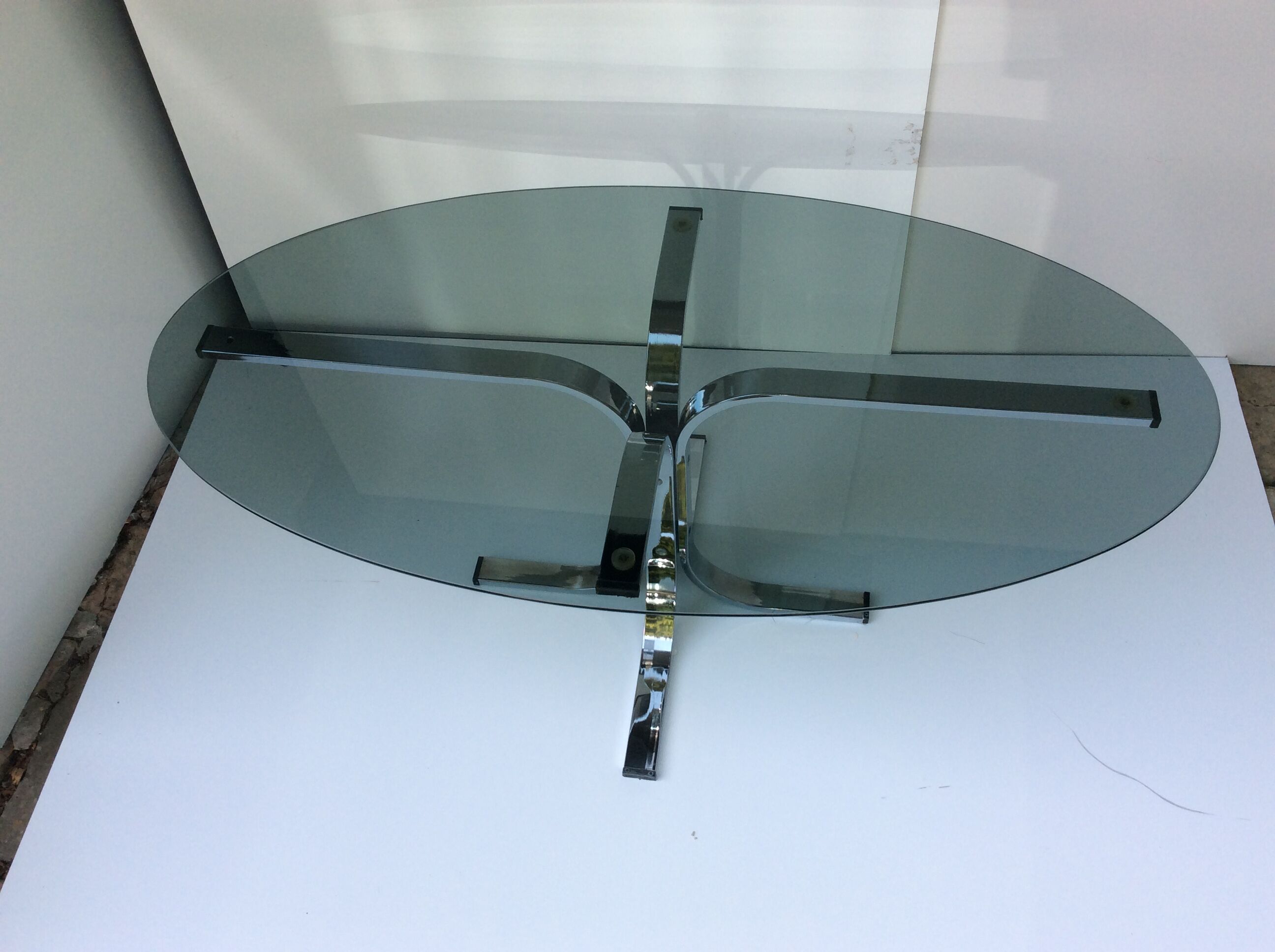 Vintage glass coffee table