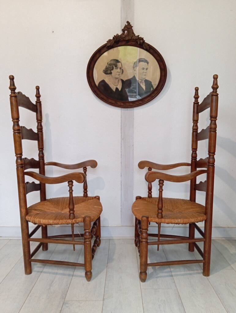 Pair of nursing or fireside armchairs