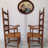 Pair of nursing or fireside armchairs