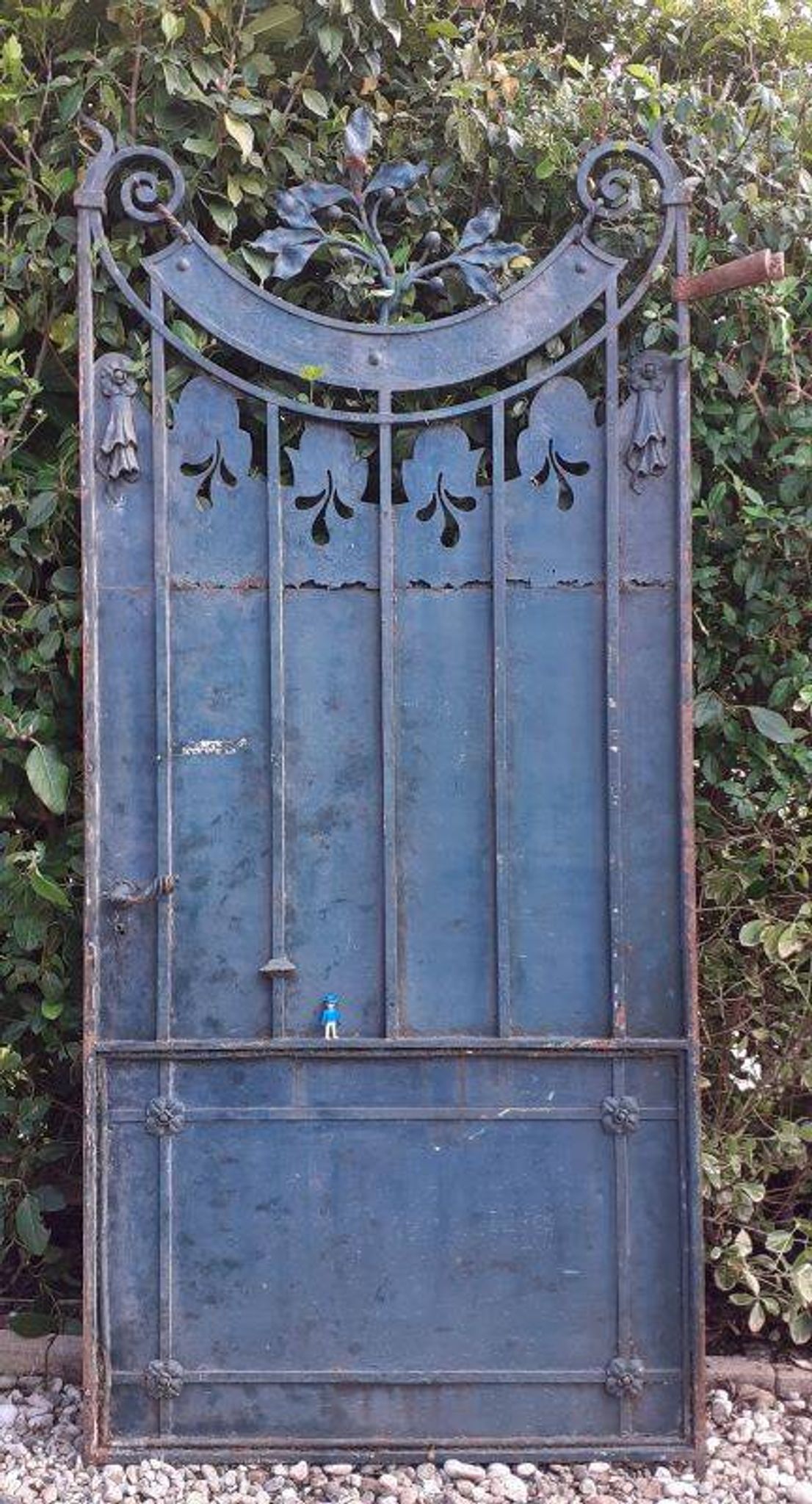 Solid gate, garden iron, H227x110cm, old, exterior door