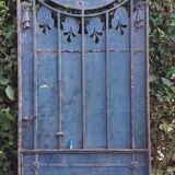 Solid gate, garden iron, H227x110cm, old, exterior door