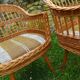 Paire de fauteuils rotin vintage