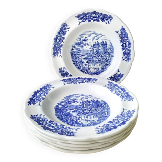 6 Pyroplan porcelain soup plates