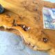 "Free-form" coffee table in solid elm.