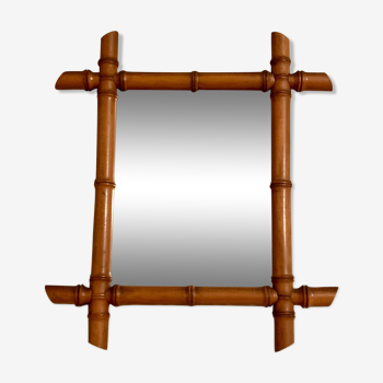 Miroir bambou vintage 40x46cm