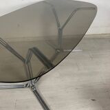 Table verre acier