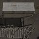 Metal coffee table in French garden style, mid-century modern, with perforated top, 1950s.
