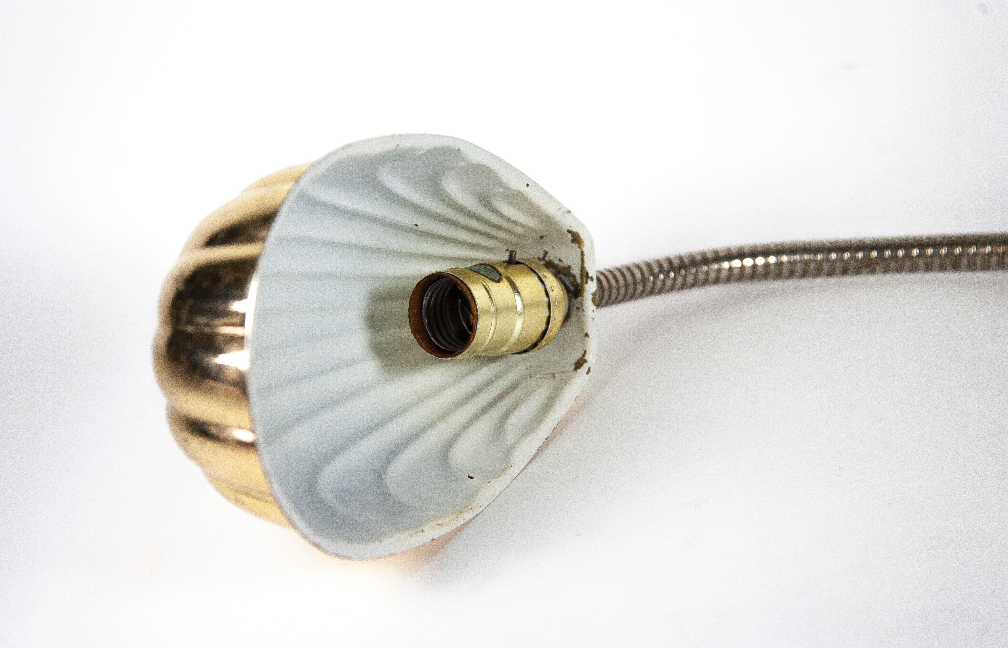 Vintage, lamp, lamp lamp bedside, lampe lamp table lamp metal and cast aluminum, shell, office, art deco lamp, table lamp