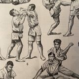 Lithograph engraving on jiu-jitsu of 1928