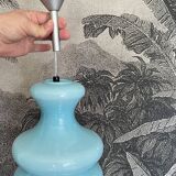 Vintage pendant lamp in blue opaline