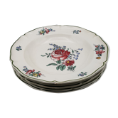 Series of 5 hollow plates Villeroy and Boch décor Mettlach flowers