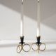 Mid-century modern metal candlestick holders by Gunnar Ander for Ystad Metal, Sweden, set of 2