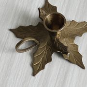 Leaf Shaped Brass Candle Holder